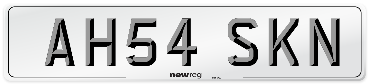 AH54 SKN Number Plate from New Reg